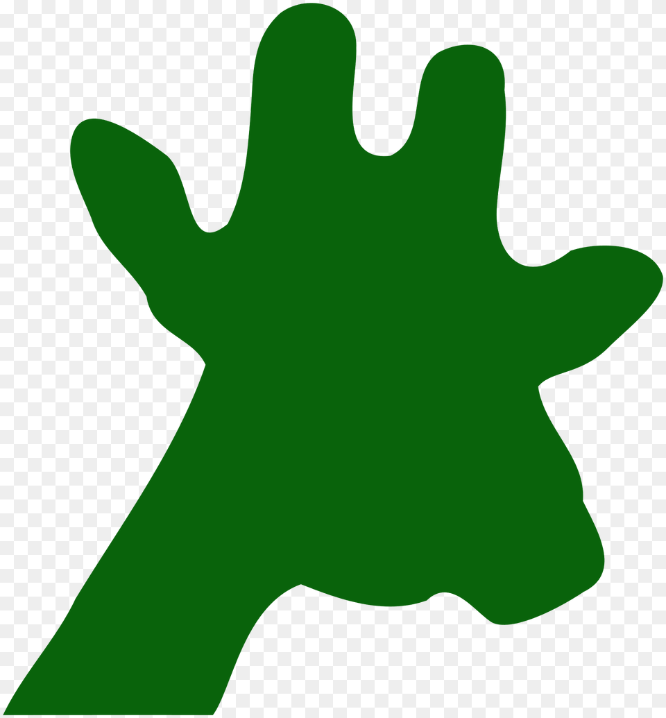Giraffe Head Silhouette, Green, Clothing, Glove, Body Part Free Png