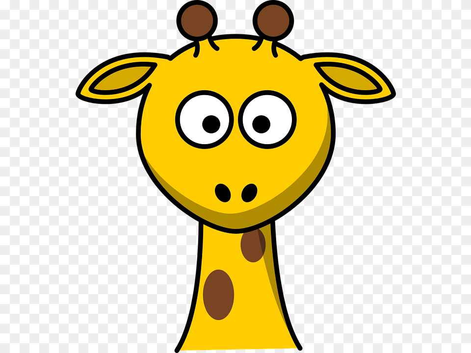 Giraffe Head Young Cartoon Cute Looking Zoo Giraffe Head Clip Art, Animal, Bear, Mammal, Wildlife Free Transparent Png