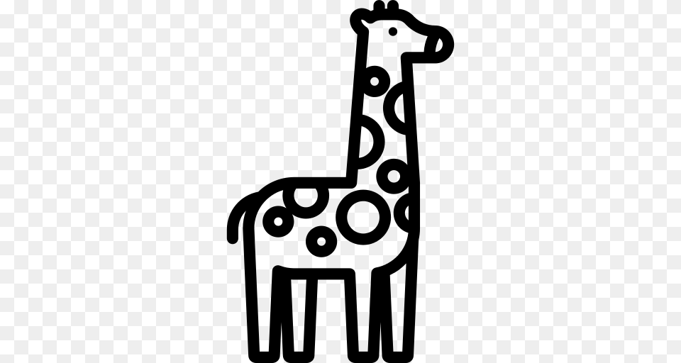 Giraffe Icon, Gray Free Png Download