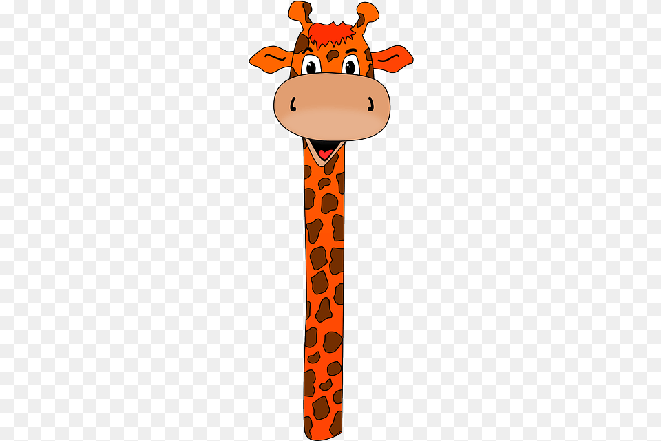 Giraffe Jungle Africa Animal Zoo Orange Cartoon Giraffe Long Neck Clipart, Cross, Symbol, Mammal, Wildlife Free Png