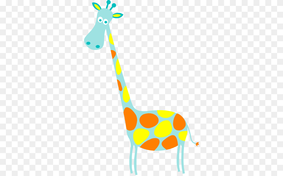 Giraffe Lt Teal With Yellow And Orange Spots Clip Art, Animal, Mammal, Wildlife, Smoke Pipe Free Transparent Png