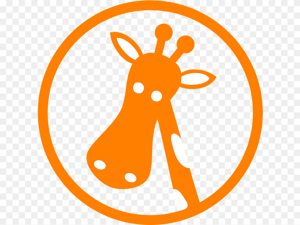 Giraffe Orange Head Giraffe, Animal, Deer, Mammal, Wildlife Free Transparent Png