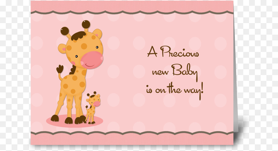 Giraffe Pink Dots Baby Shower Invitation Greeting Card Baby Shower Invitation Msg, Envelope, Greeting Card, Mail, Animal Free Png