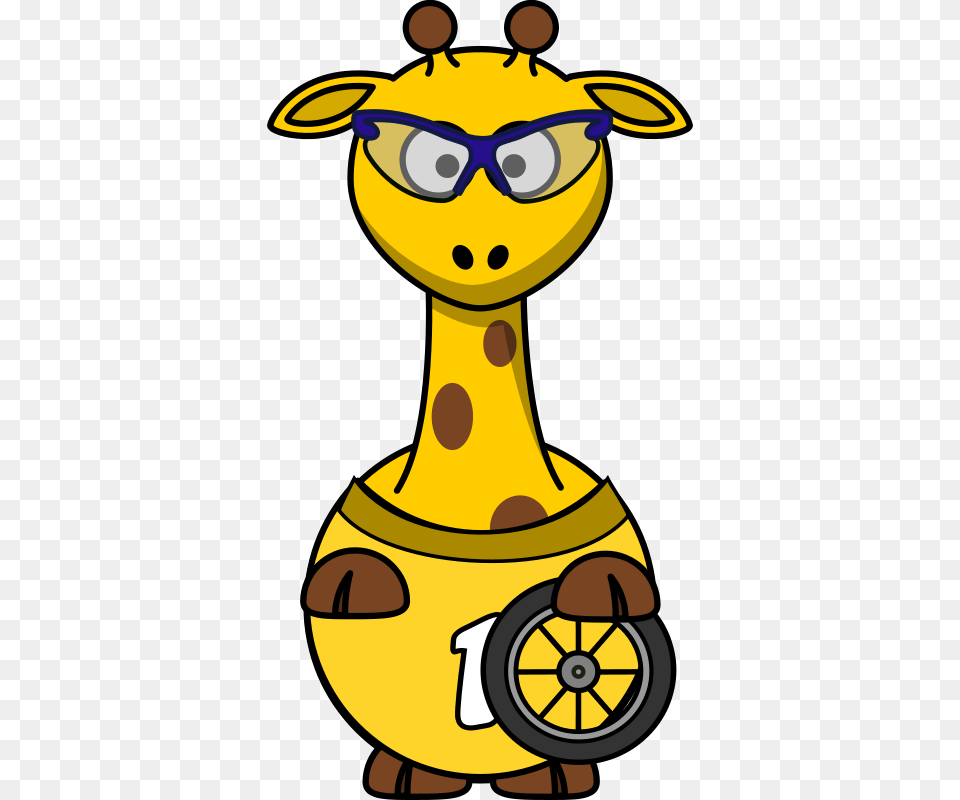 Giraffe Radfahrer, Cartoon, Plant, Lawn Mower, Lawn Free Png