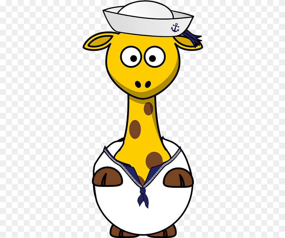Giraffe Sailor Clipart Transparent Cartoon Clipart Animal, Nature, Outdoors, Snow, Snowman Free Png Download