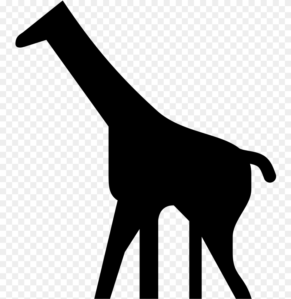 Giraffe Silhouette Icon, Gray Free Png