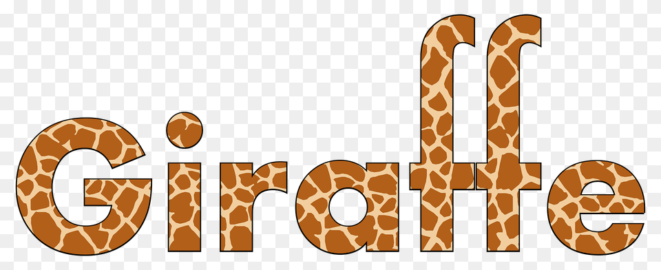 Giraffe Typography With Stroke Clipart, Animal, Mammal, Wildlife, Face Png