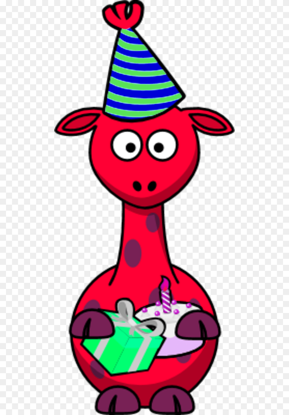 Giraffe Wearing Cone Hat Vector Clip Art Clipart Red Giraffe Clipart, Clothing, Dynamite, Weapon, Baby Png