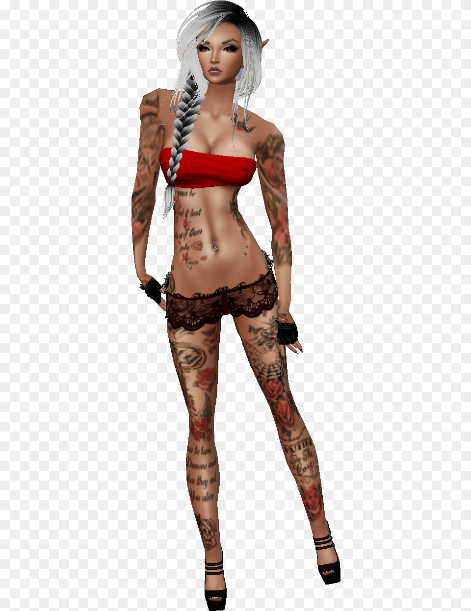 Girl, Adult, Tattoo, Skin, Person Free Png Download