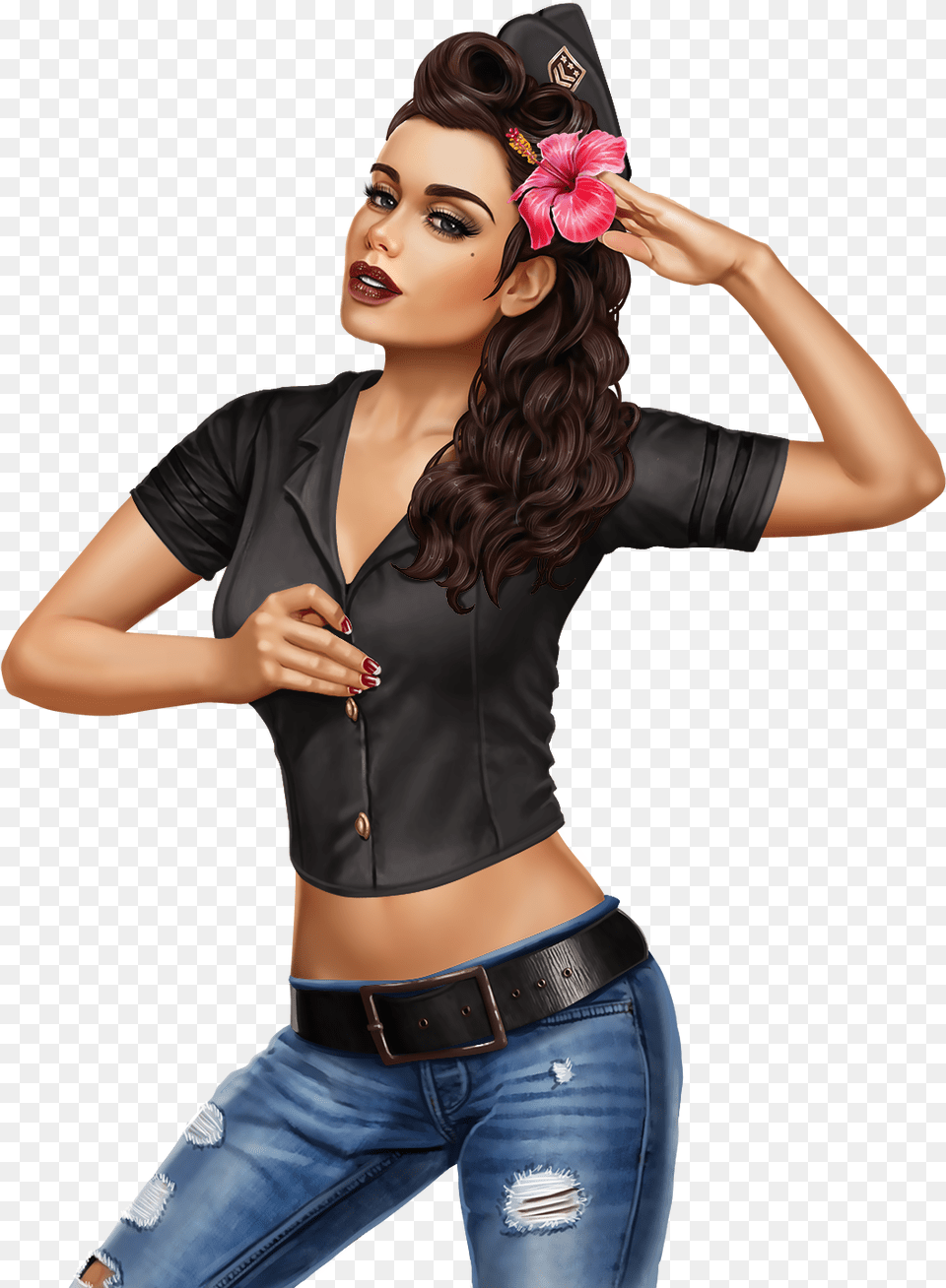 Girl, Blouse, Clothing, Pants, Woman Free Png Download