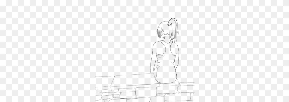 Girl Outdoors, Art, Drawing Png