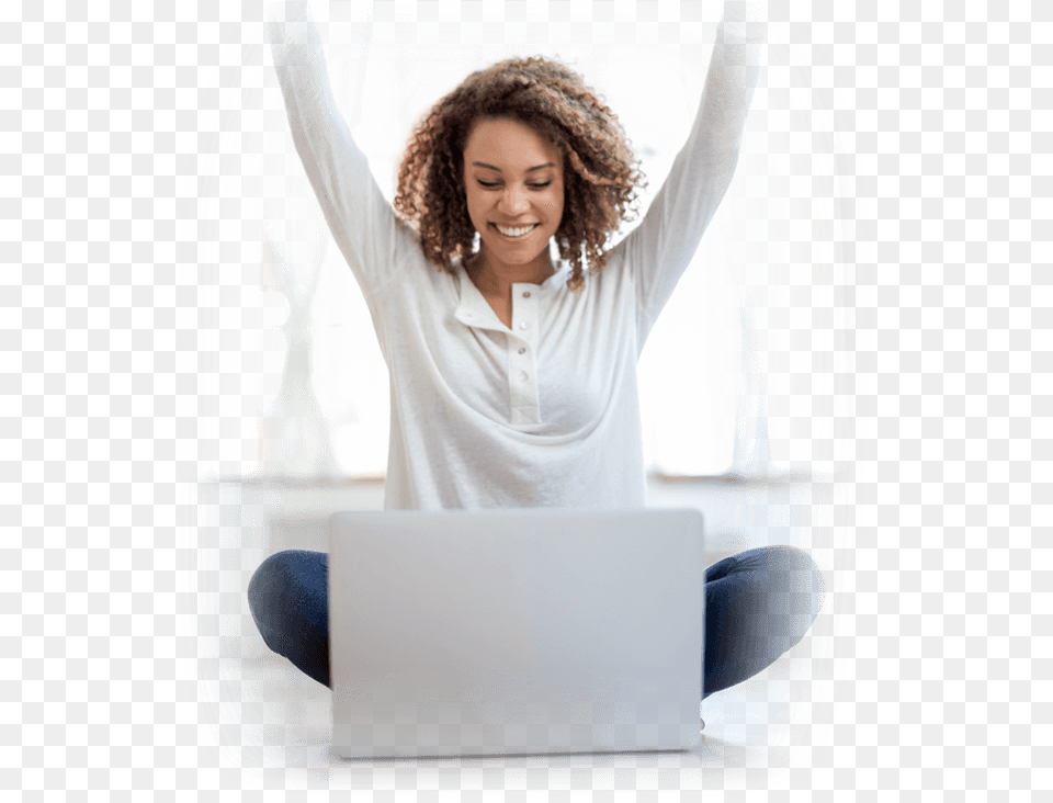 Girl, Long Sleeve, Person, Pc, Laptop Png