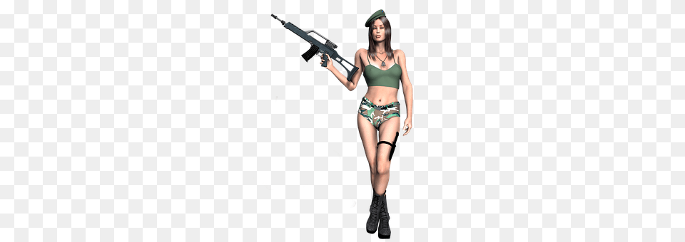 Girl Gun, Weapon, Rifle, Handgun Png Image