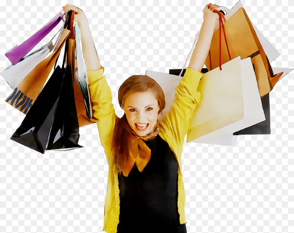 Girl, Bag, Shopping, Person, Adult Free Png