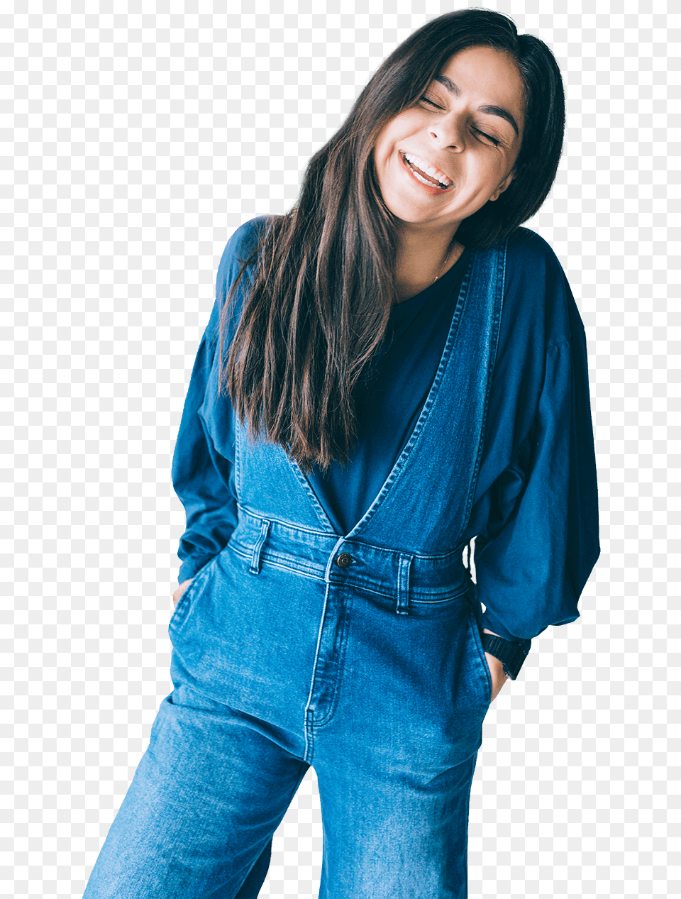 Girl, Adult, Smile, Person, Pants Free Png Download