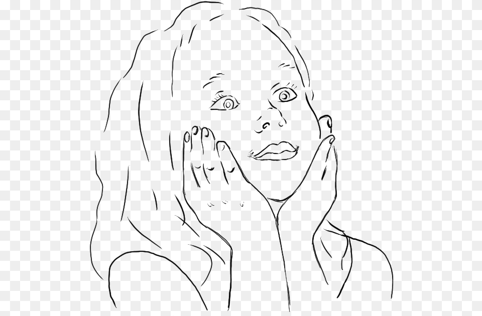Girl Amazed Hd Download Download Line Art, Gray Free Png