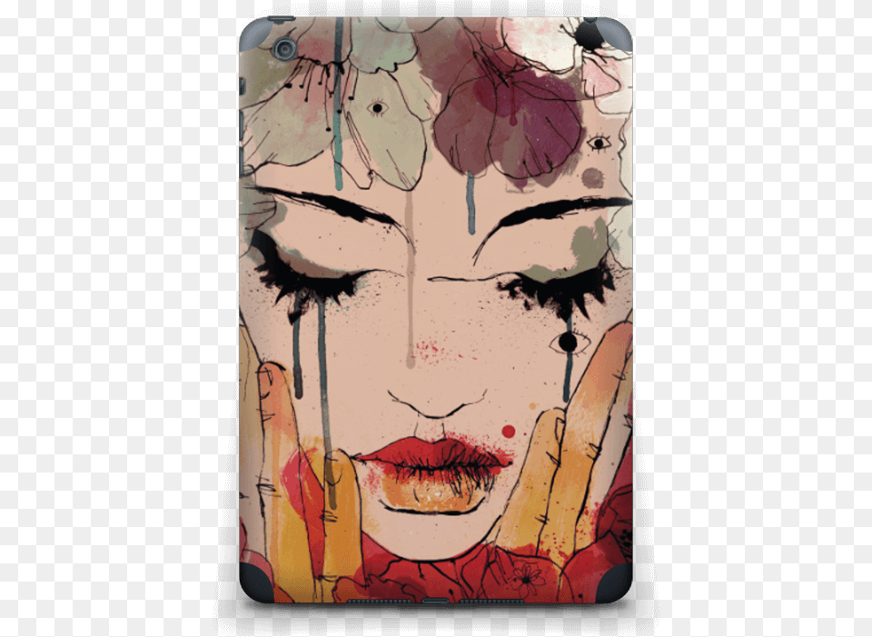 Girl Amp Flowers Skin Ipad Mini 2 Back Art, Modern Art, Painting, Person, Face Png Image