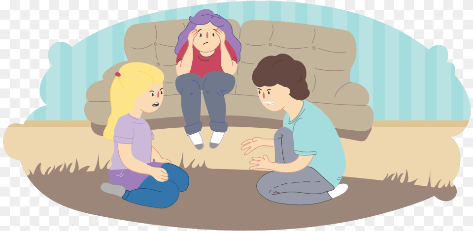 Girl And Boy Arguing On Carpet While Overwhelmed Mother Conflict In Story Kids, Person, Baby, Face, Head Free Png Download
