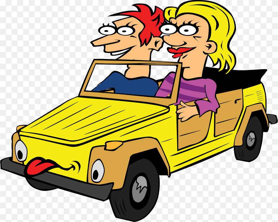 Girl And Boy In Self Driving Car Clipart, Vehicle, Truck, Transportation, Pickup Truck Free Transparent Png