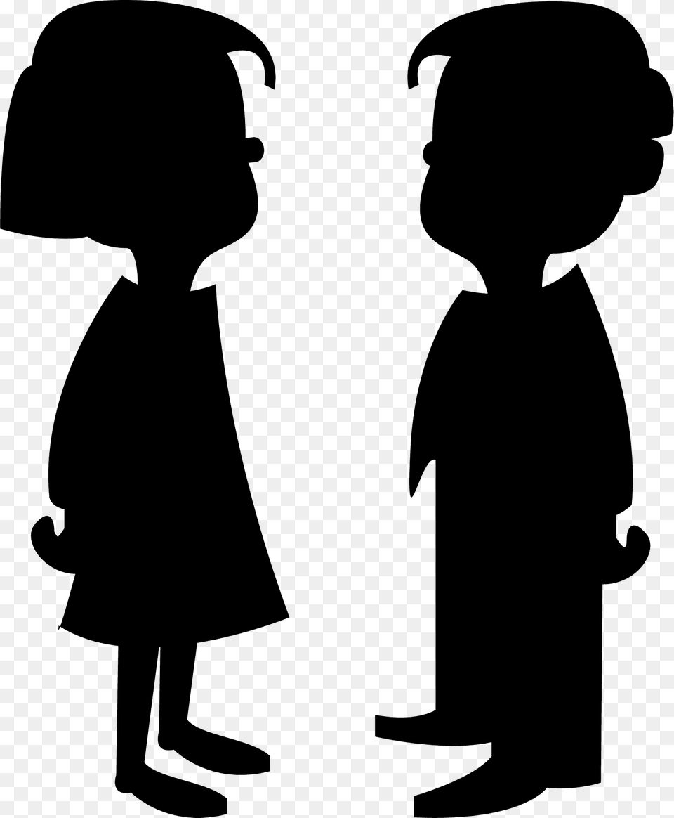 Girl And Boy Silhouette, Person, Clothing, Coat Free Png