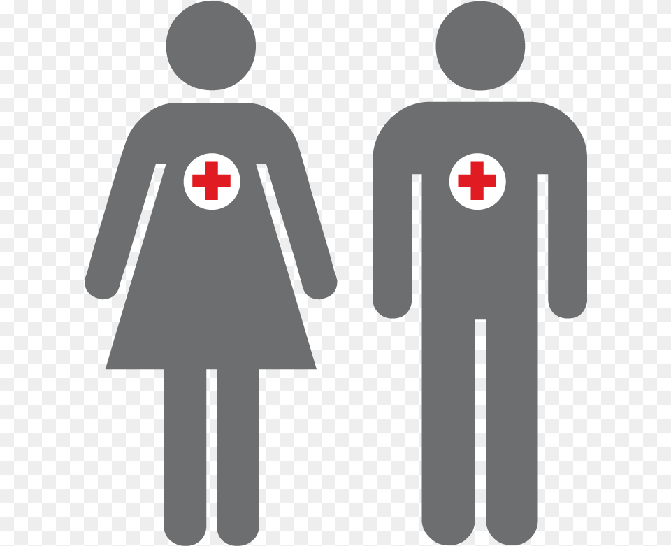 Girl And Boy Toilet Sign, Logo, Symbol, First Aid, Red Cross Free Transparent Png