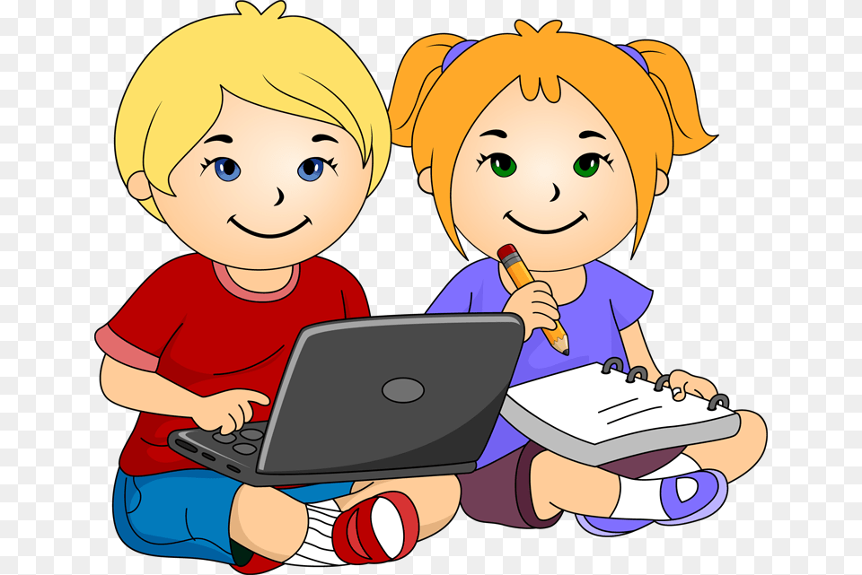 Girl And Boy Writing Clipart, Publication, Book, Comics, Person Free Png