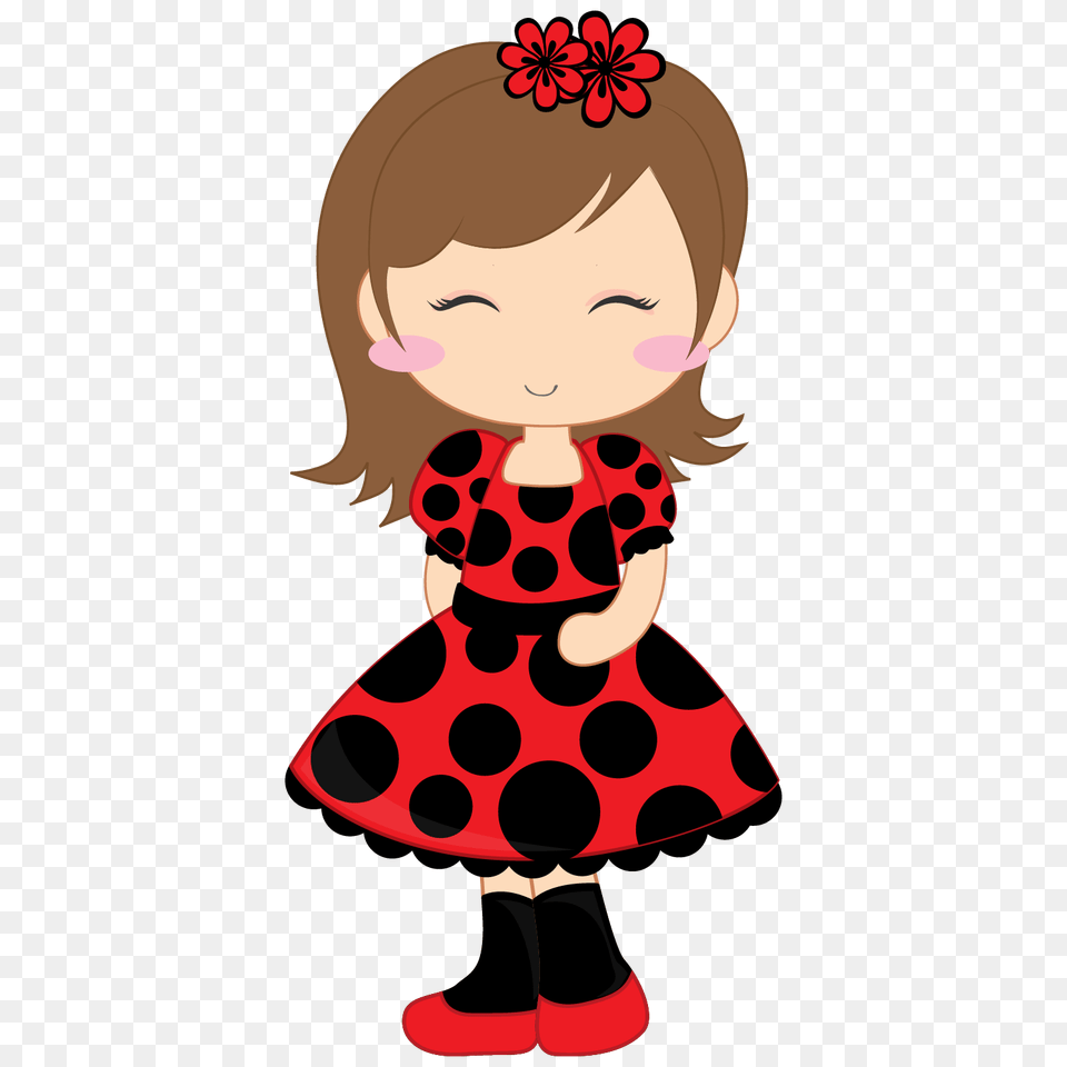 Girl And Ladybugs Clip Art Oh My Fiesta For Ladies, Clothing, Dress, Pattern, Baby Png Image
