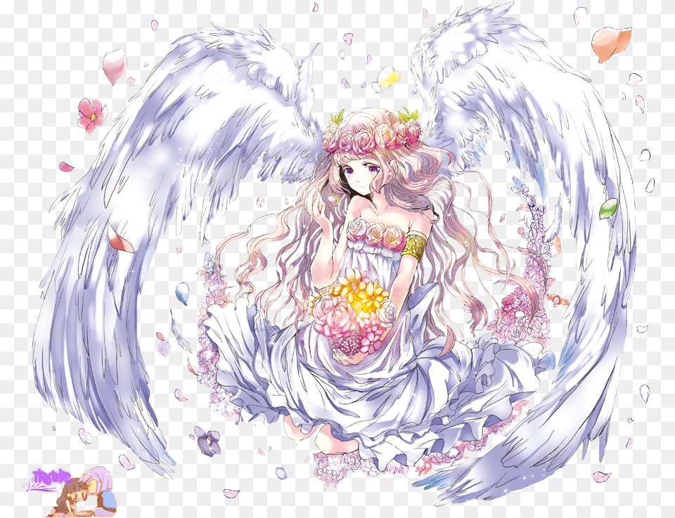 Girl Anime Chica Otaku Flower Person Persona Angel Anime Girl Render, Adult, Wedding, Female, Bride Png