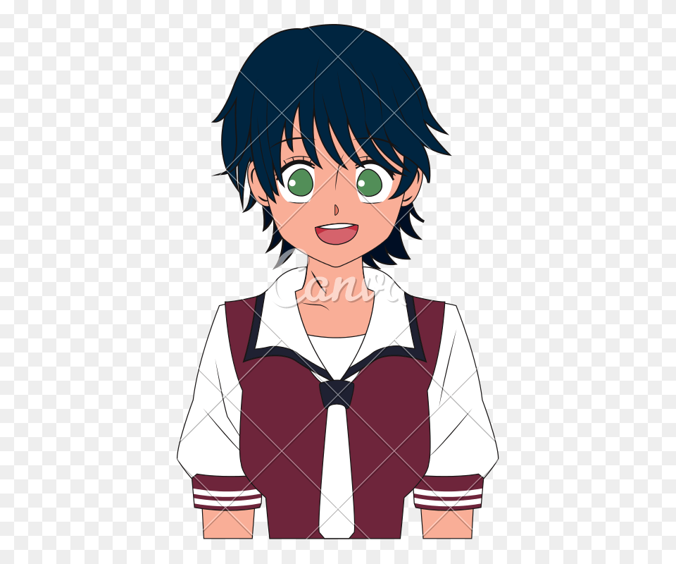 Girl Anime Icon, Book, Comics, Publication, Baby Png
