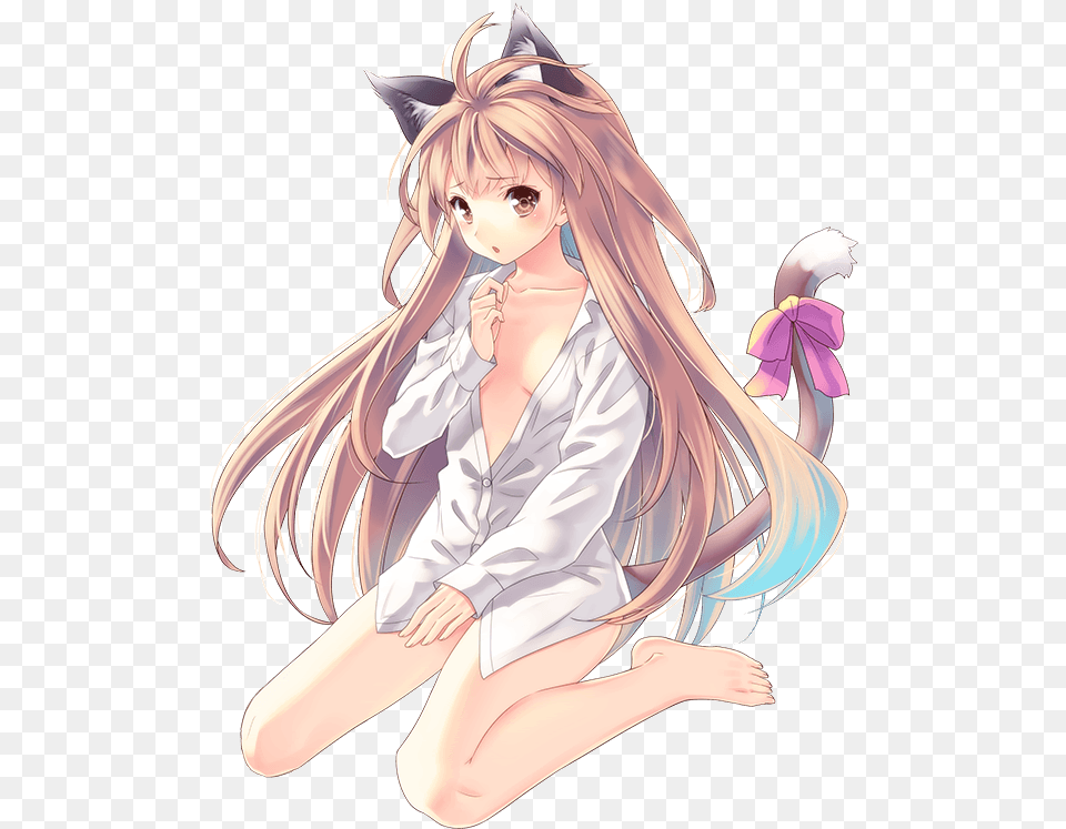 Girl Anime Summoner Cat Image With Neko Anime Girl Ecchi, Publication, Book, Comics, Adult Png