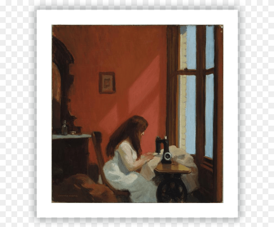 Girl At A Sewing Machine Edward Hopper Holly, Art, Painting, Adult, Female Free Png Download