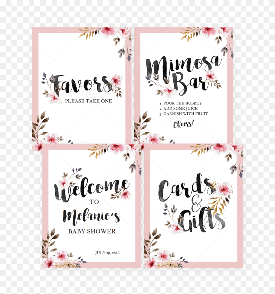 Girl Baby Shower Decorations Printable By Littlesizzle Baby Shower Signs For Tables, Advertisement, Book, Poster, Publication Free Png Download