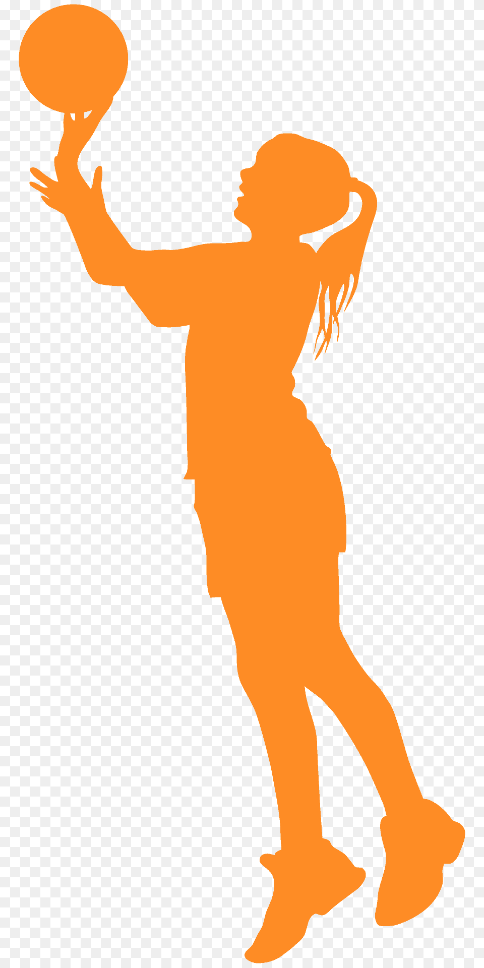 Girl Basketball Silhouette, Adult, Female, Person, Woman Png Image