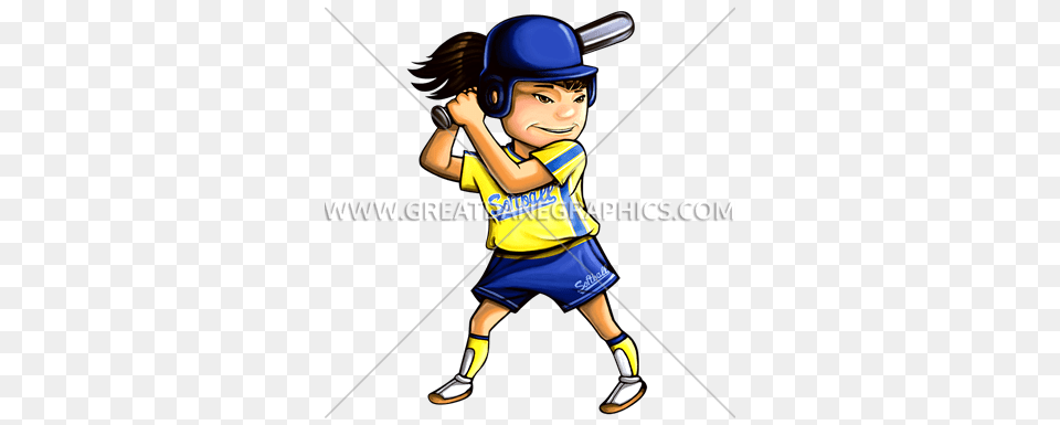 Girl Batter Production Ready Artwork For T Shirt Printing, Athlete, Team, Sport, Person Free Png Download