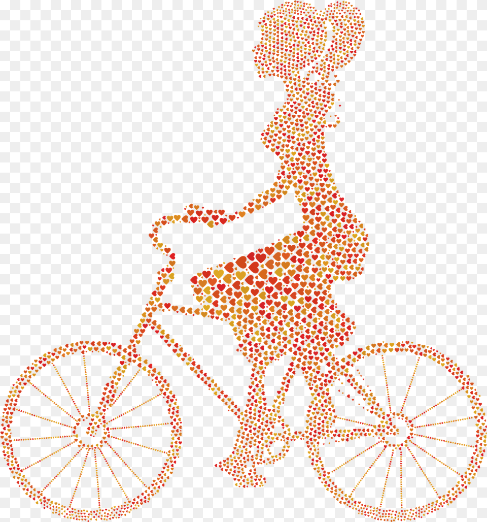 Girl Bicycle Hearts Free Vector Graphic On Pixabay, Machine, Spoke, Wheel, Transportation Png