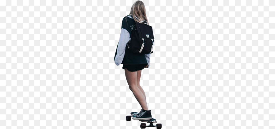 Girl Black White Skateboarding Skateboard Skater Polyvore Calunga Arquitetura, Clothing, Shoe, Footwear, Bag Free Png