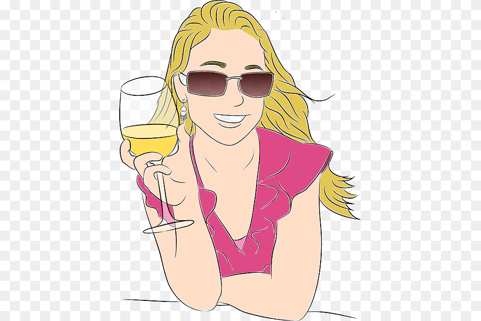 Girl Blonde Relaxed Pretty Happy Drinking Glasses Woman Happy Birthday Animated, Accessories, Glass, Sunglasses, Baby Free Transparent Png