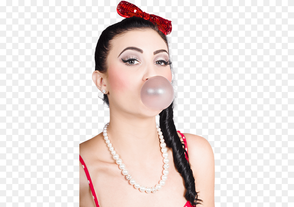 Girl Blowing Bubble Gum, Accessories, Jewelry, Necklace, Adult Free Transparent Png