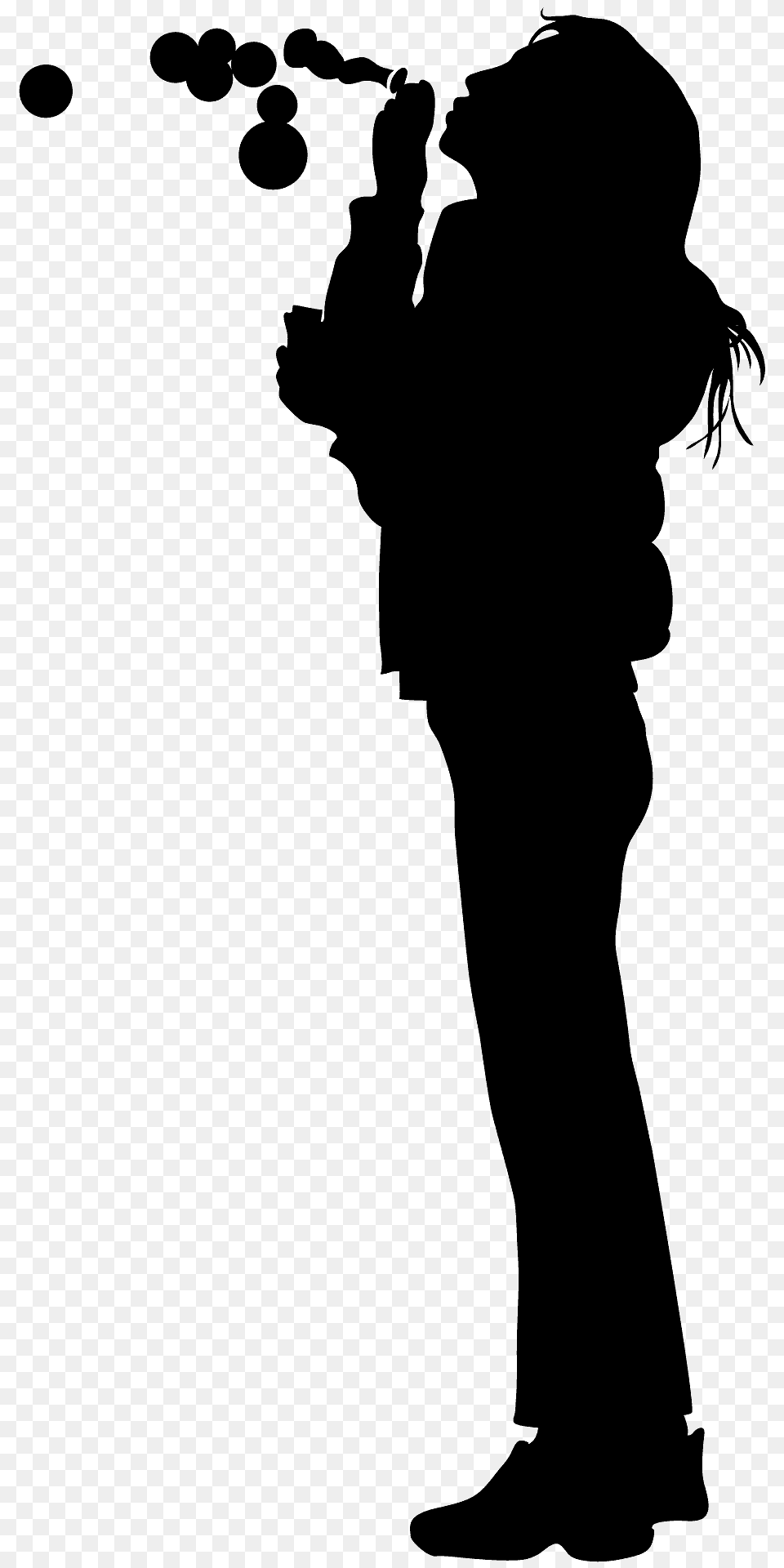 Girl Blowing Bubbles Silhouette, Person, People, Photography Free Png