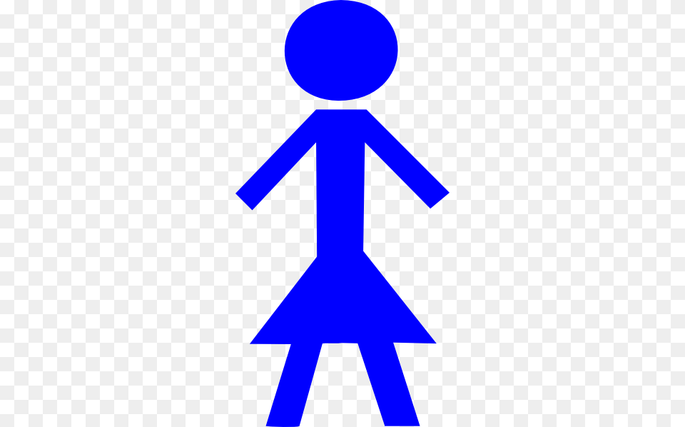 Girl Blue Stick Figure Clip Art, Sign, Symbol, Person Png
