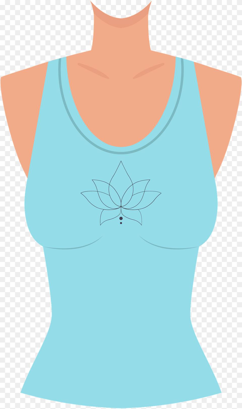 Girl Body In Blue T Shirt Clipart, Clothing, Tank Top, Blouse, Person Free Png Download