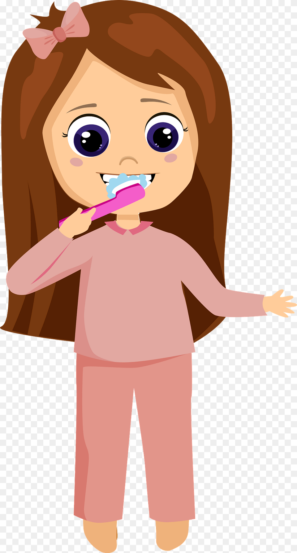 Girl Brushing Teeth Clipart, Baby, Person, Head, Face Free Png