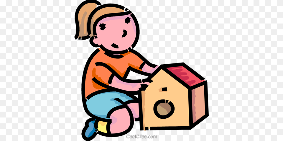 Girl Building A Bird House Royalty Vector Clip Art, Device, Grass, Lawn, Lawn Mower Free Transparent Png