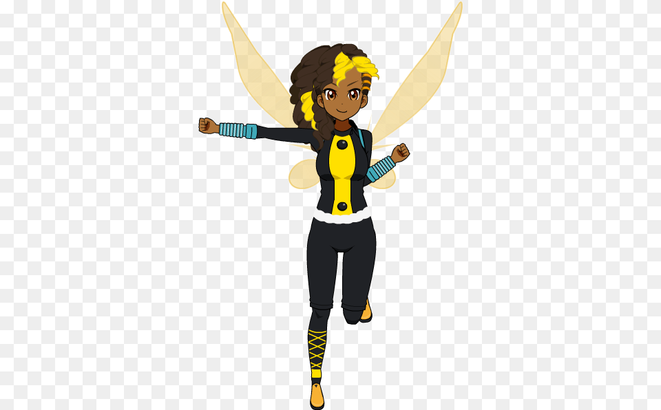 Girl Bumble Bee Dc Super Hero Girls Bumblebee Costume, Person, Cartoon, Face, Head Free Transparent Png