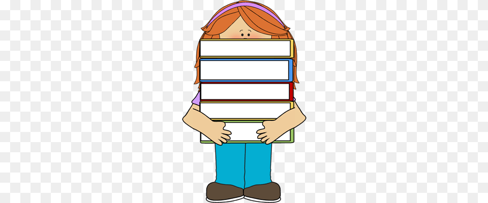 Girl Carrying Books Clip Art, Person, Reading Free Png