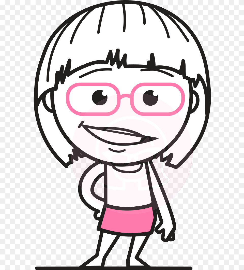 Girl Cartoon Character Outline, Book, Comics, Publication, Baby Free Png Download