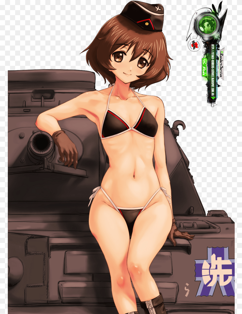 Girl Cartoon Ecchi Girl Art Girl Bikini Girls Anime Girls Und Panzer Yukari Bikini, Adult, Swimwear, Publication, Person Free Png