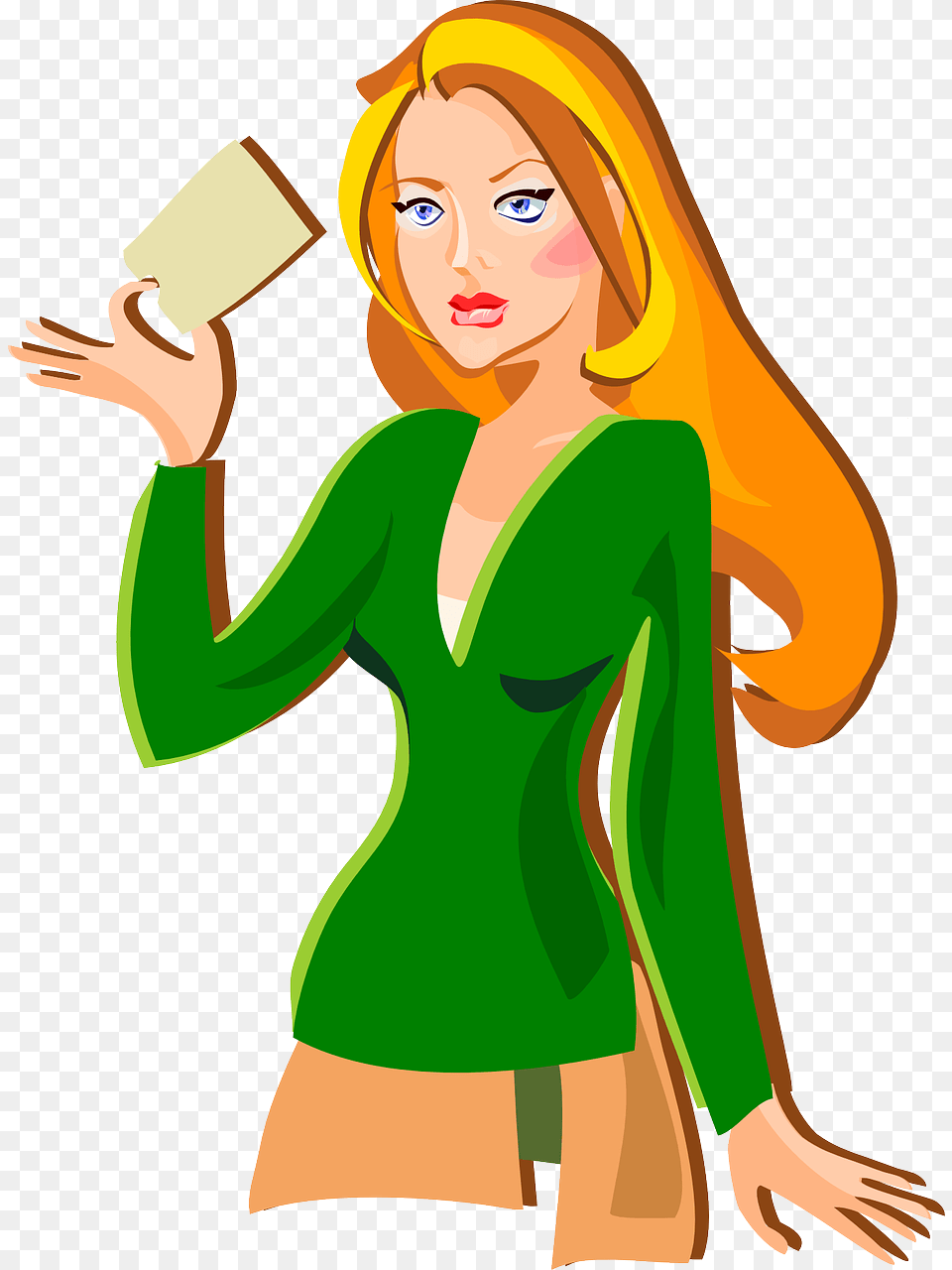 Girl Cartoon People Photo Cartoon Woman Ringing Bell, Adult, Reading, Person, Female Free Transparent Png