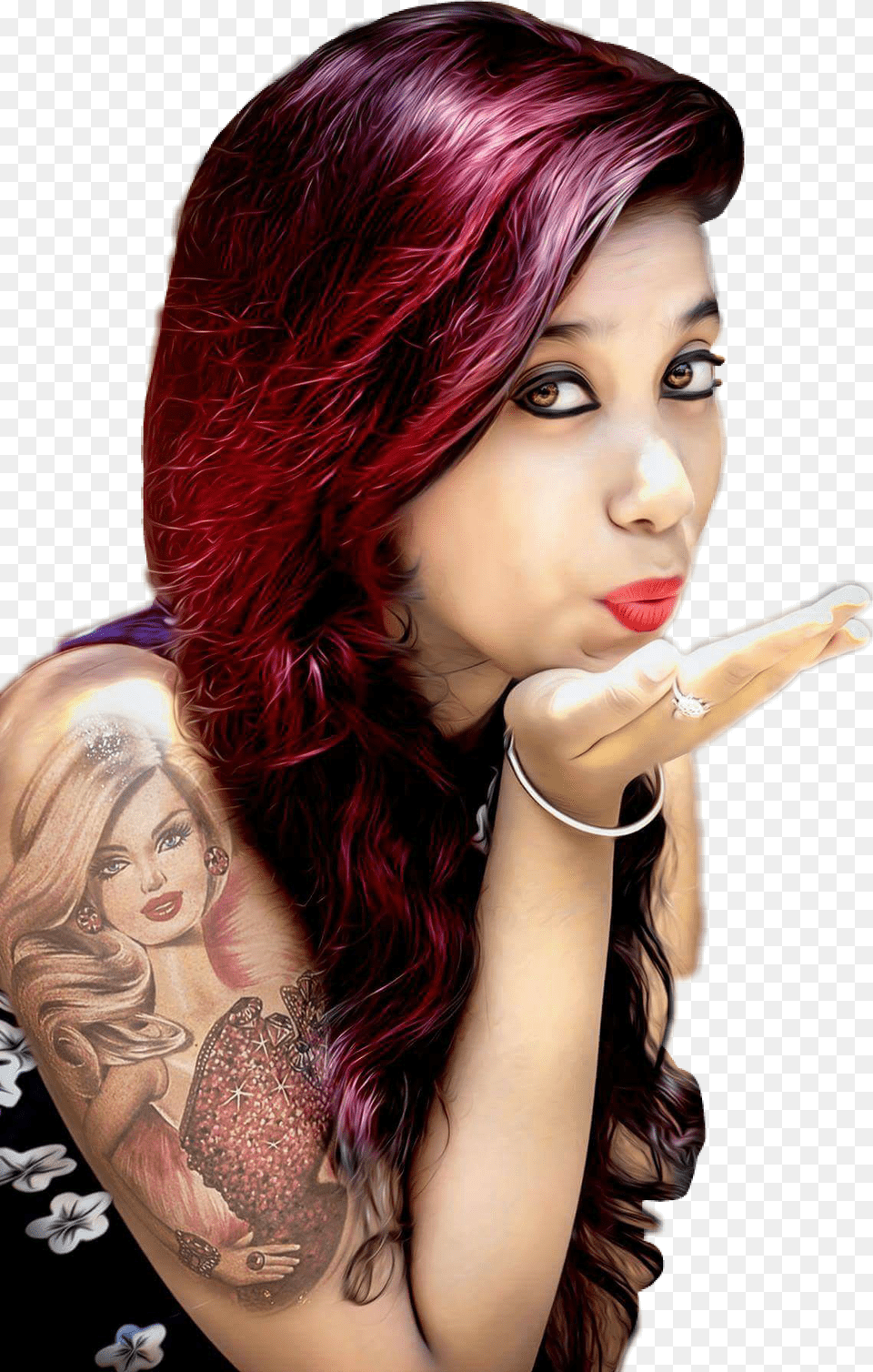 Girl Cb Edit Girls, Tattoo, Person, Skin, Photography Free Transparent Png