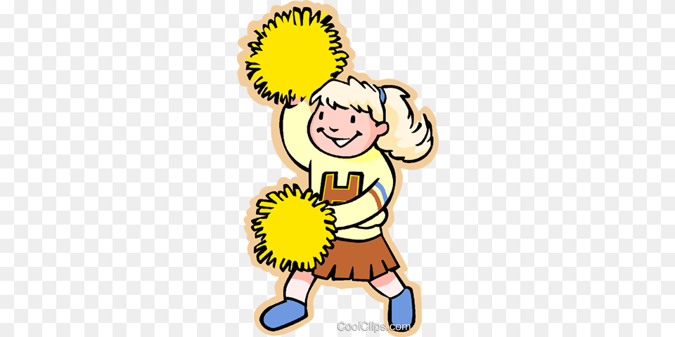 Girl Cheer Leader Royalty Free Vector Clip Art Illustration, Baby, Person, Flower, Plant Png